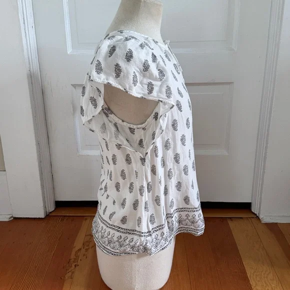 Lucky Brand White Boho Top Medium - Picture 2 of 5